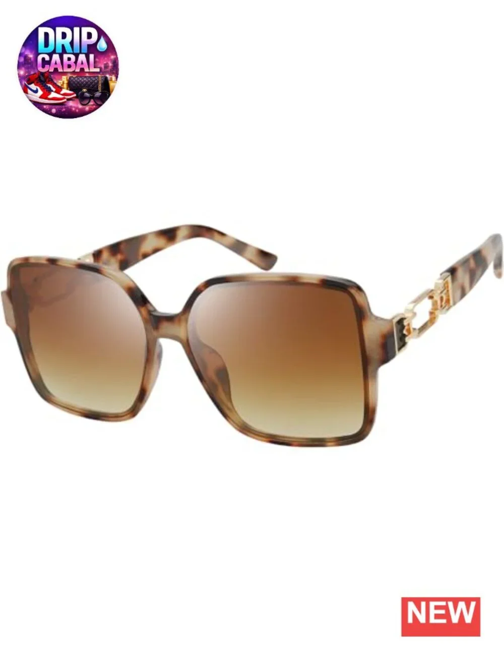 Oversized Square Gradient Sunglasses UV400 Lightweight Adult Unisex